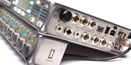 Sound Devices 788T right panel (outputs), shown with optional cl8